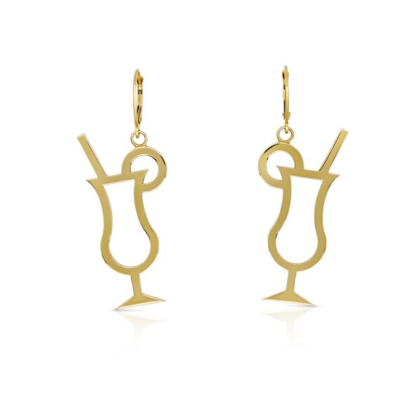 9ct Yellow Gold Hurricane Glass Earrings