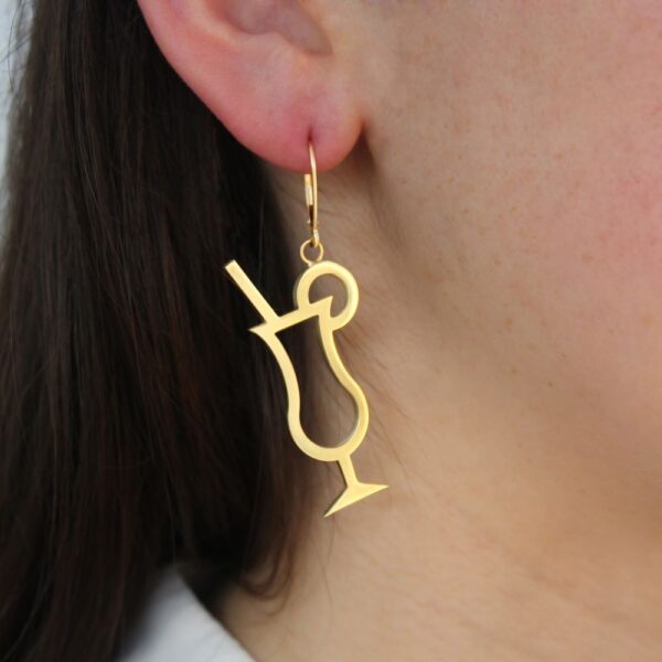 9ct Yellow Gold Hurricane Glass Earrings - Image 2